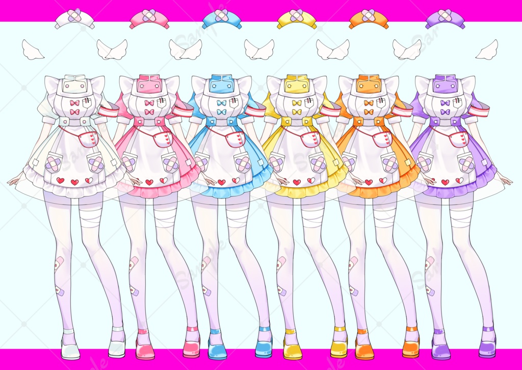 【VTuber向け】カラフルナースの豪華セット【高画質+商用利用権】