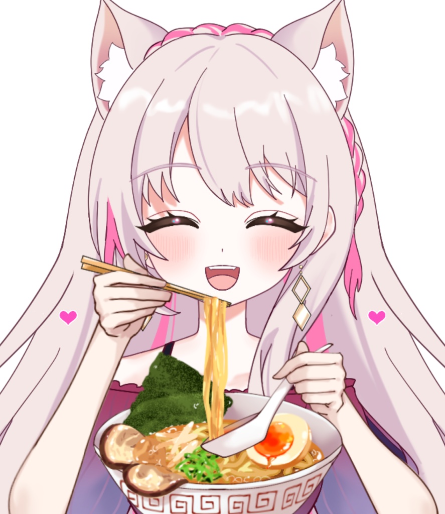 Vtuber素材_ラーメンを食べる手