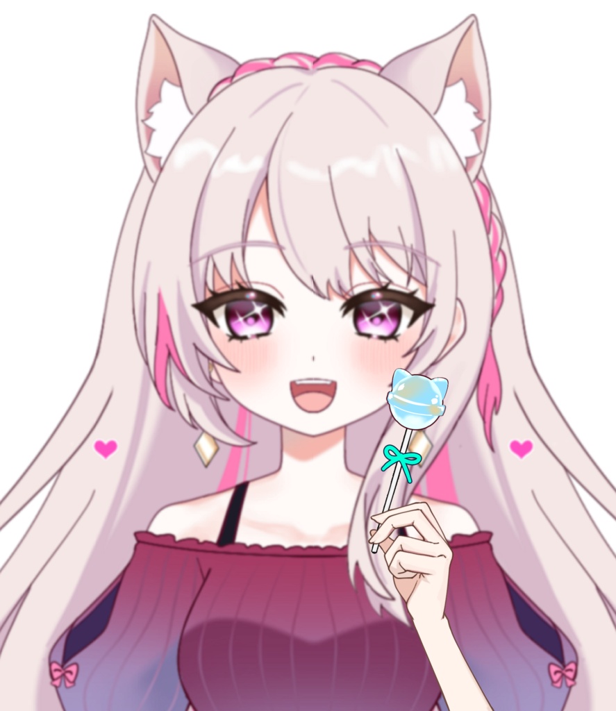 Vtuber素材_ねこ飴を持つ手