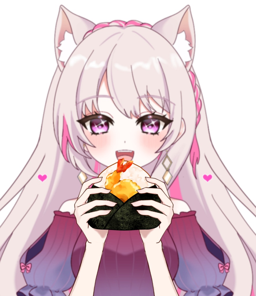 Vtuber素材_おにぎりを持つ手（4種）_高画質+商用利用権
