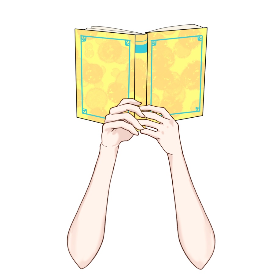 Vtuber素材_本を持つ手(4種)_高画質+商用利用権