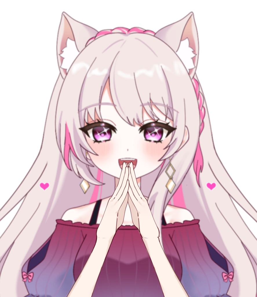 Vtuber素材_両手を合わせるポーズ_高画質+商用利用権