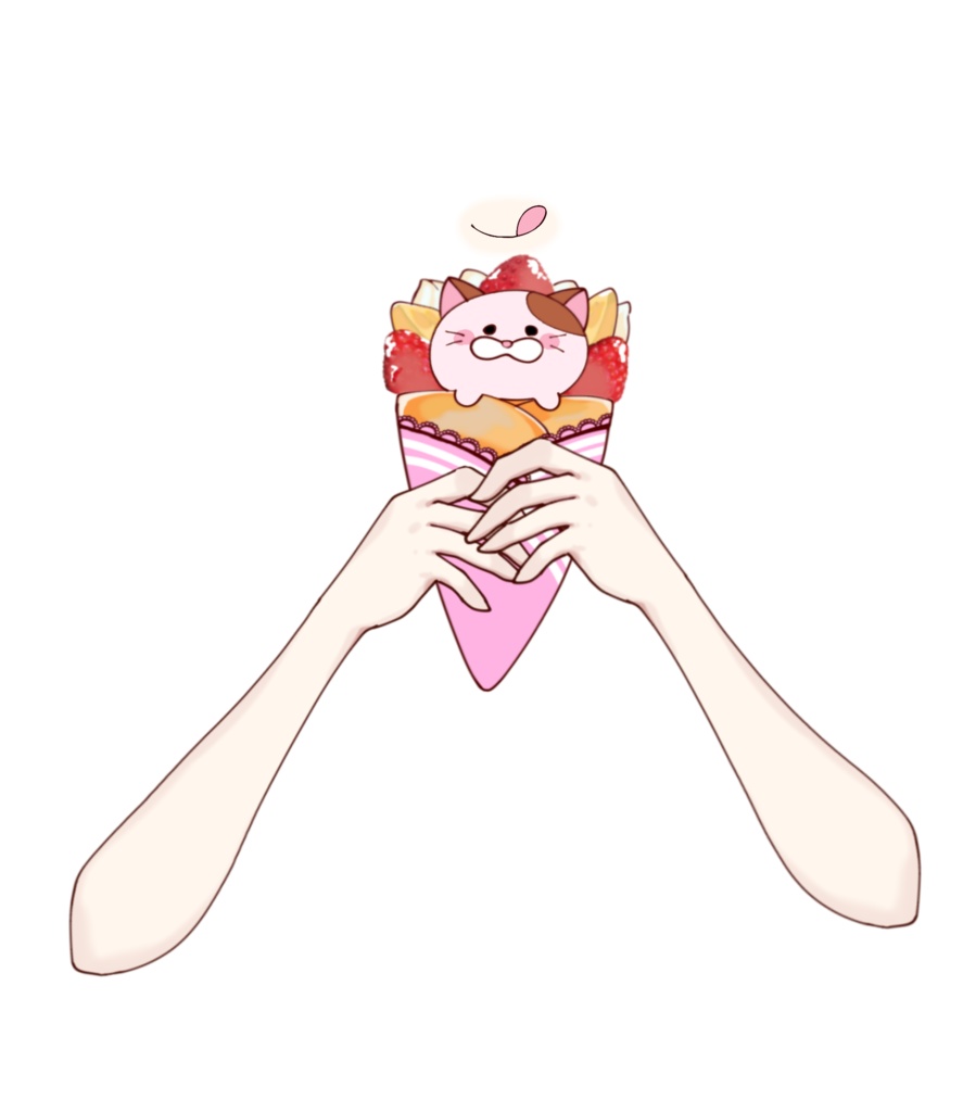 Vtuber素材_ねこクレープ_高画質+商用利用権
