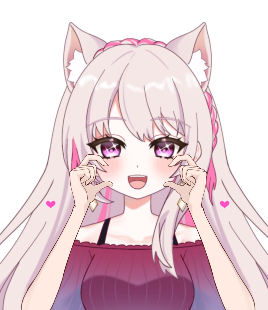 Vtuber素材_頬ハートの手_高画質+商用利用権