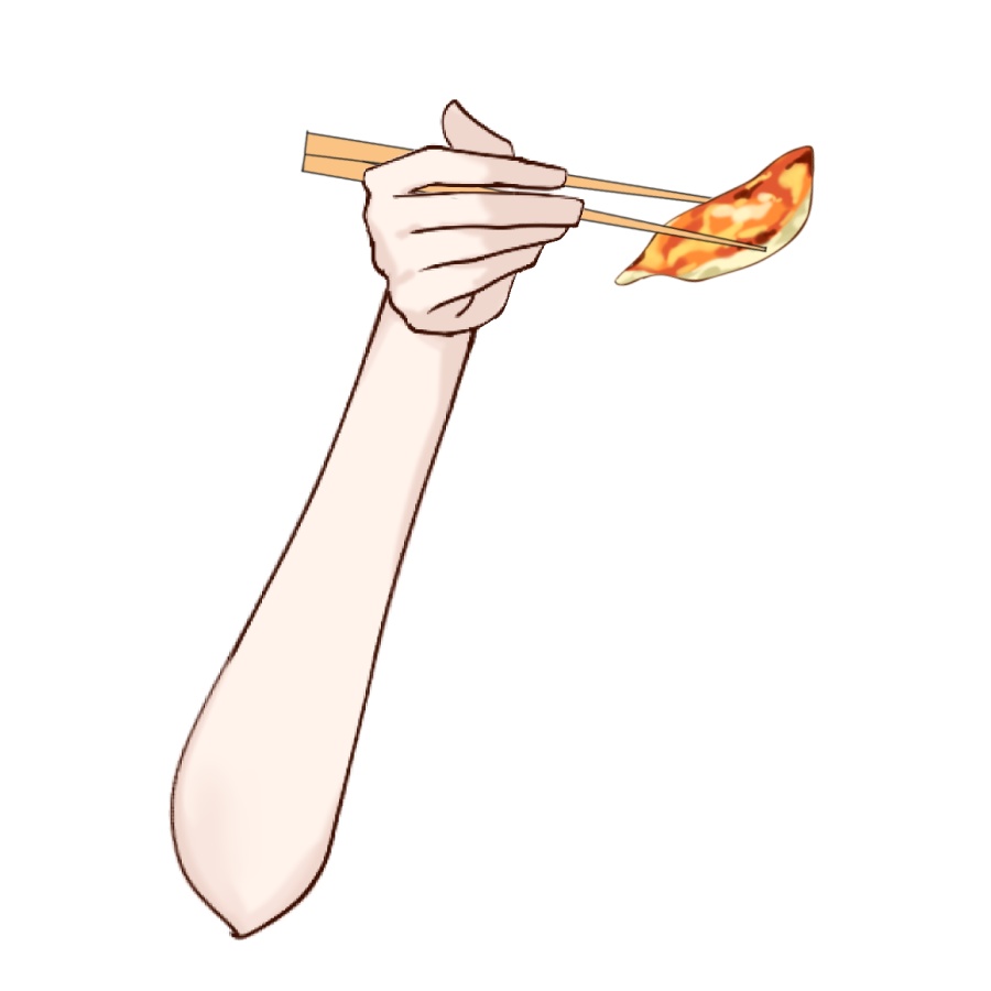 Vtuber素材_餃子を食べる手(通常+食べかけ)_高画質+商用利用権