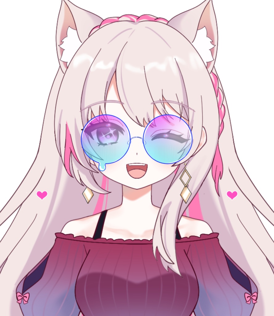 Vtuber素材_カラーサングラス(ピンク&緑)_高画質+商用利用権
