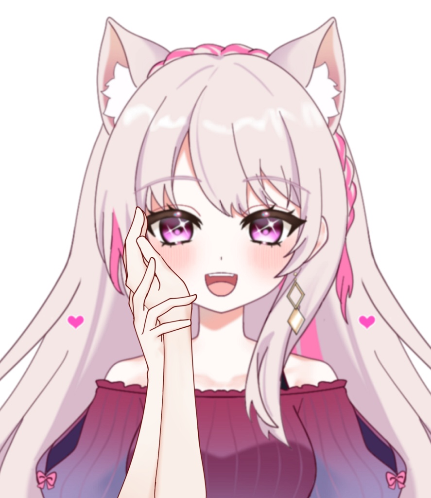 Vtuber素材_頬に添える手_高画質+商用利用権