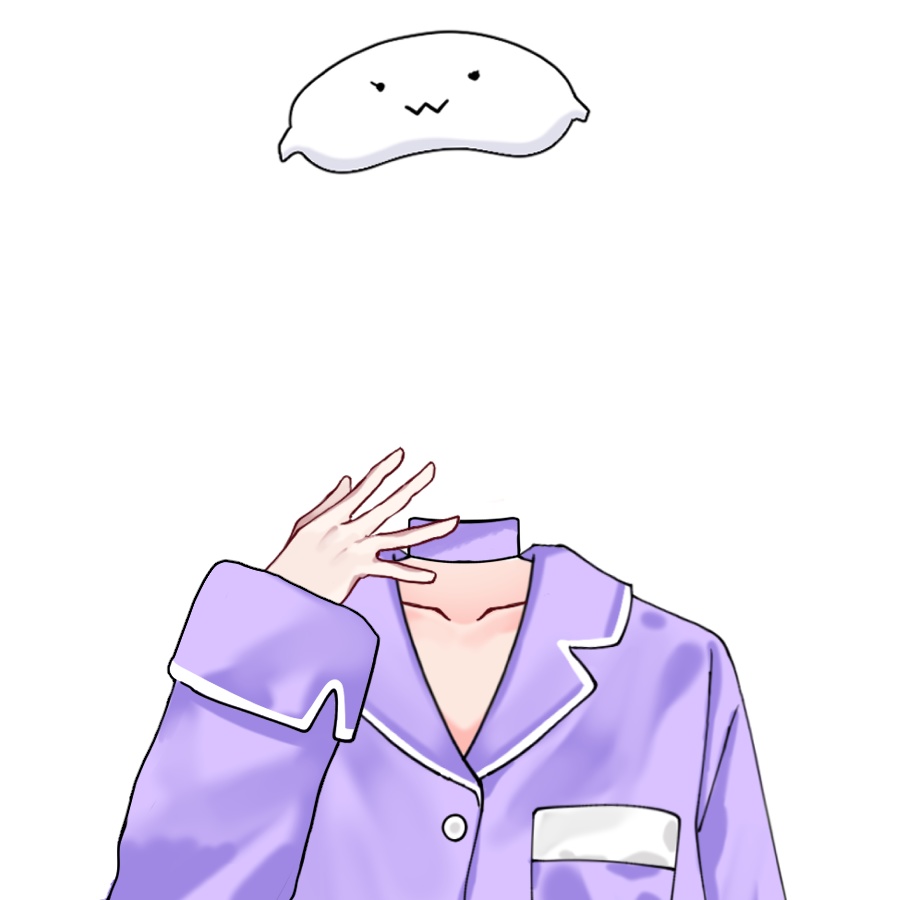 Vtuber素材_パジャマ4色(ピンク、水色、黄色、紫)_高画質+商用利用権