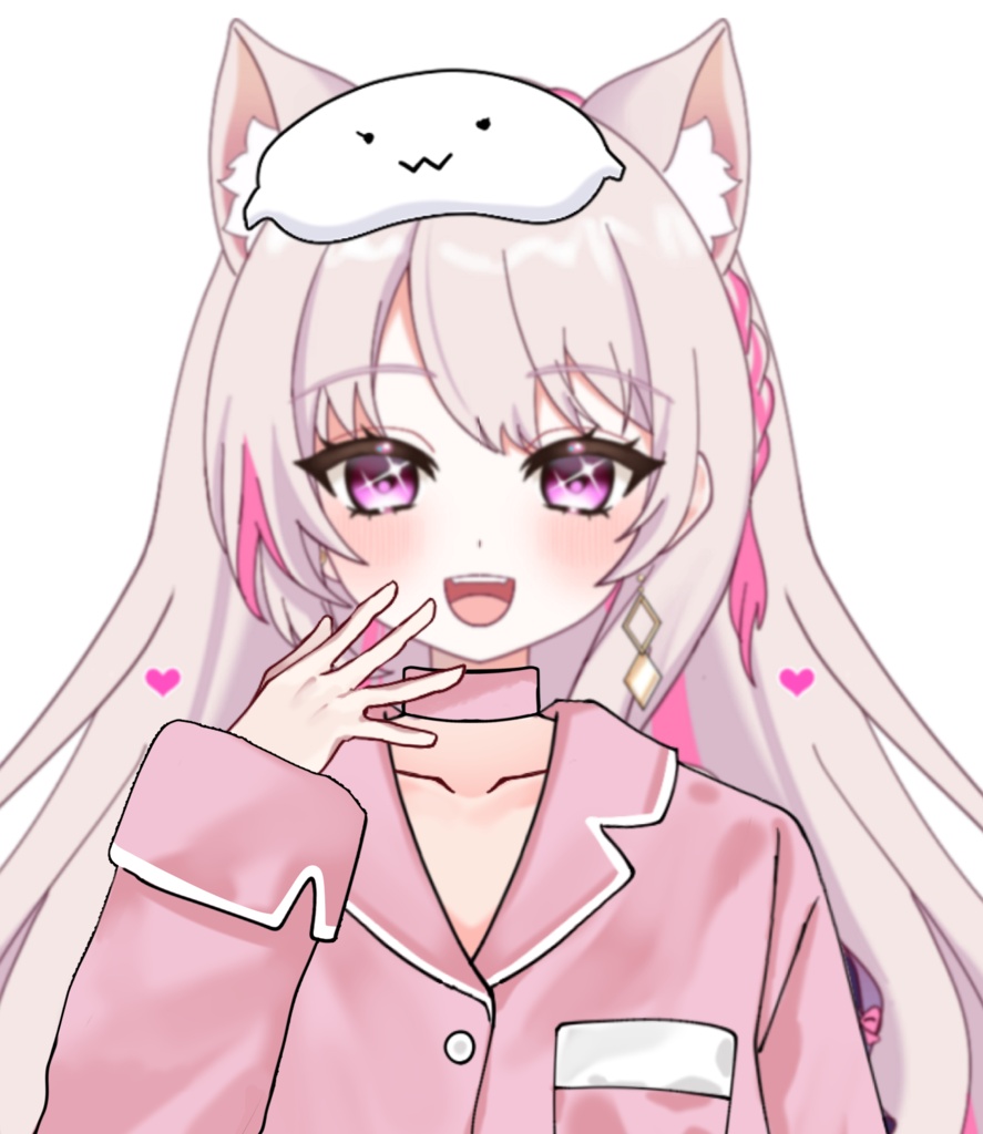 Vtuber素材_パジャマ4色（ピンク、水色、黄色、紫）_高画質+商用利用権
