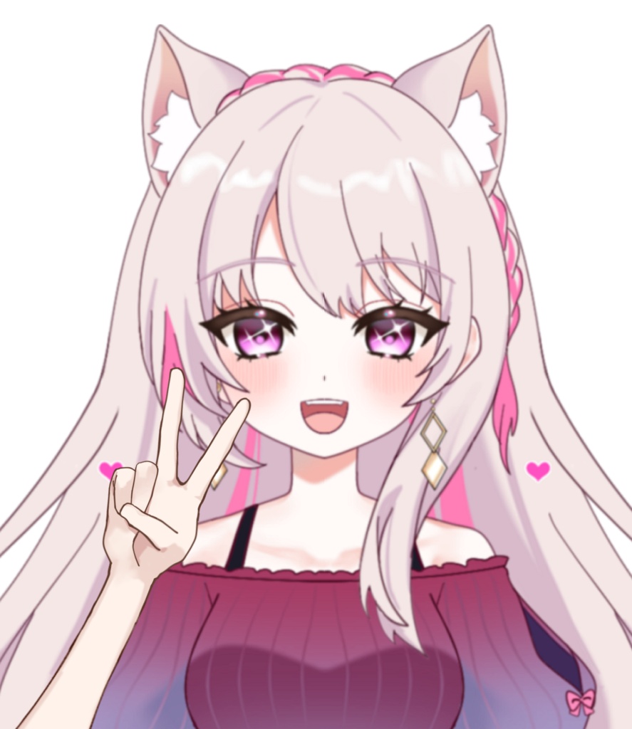 Vtuber素材_ピースの手_高画質+商用利用権