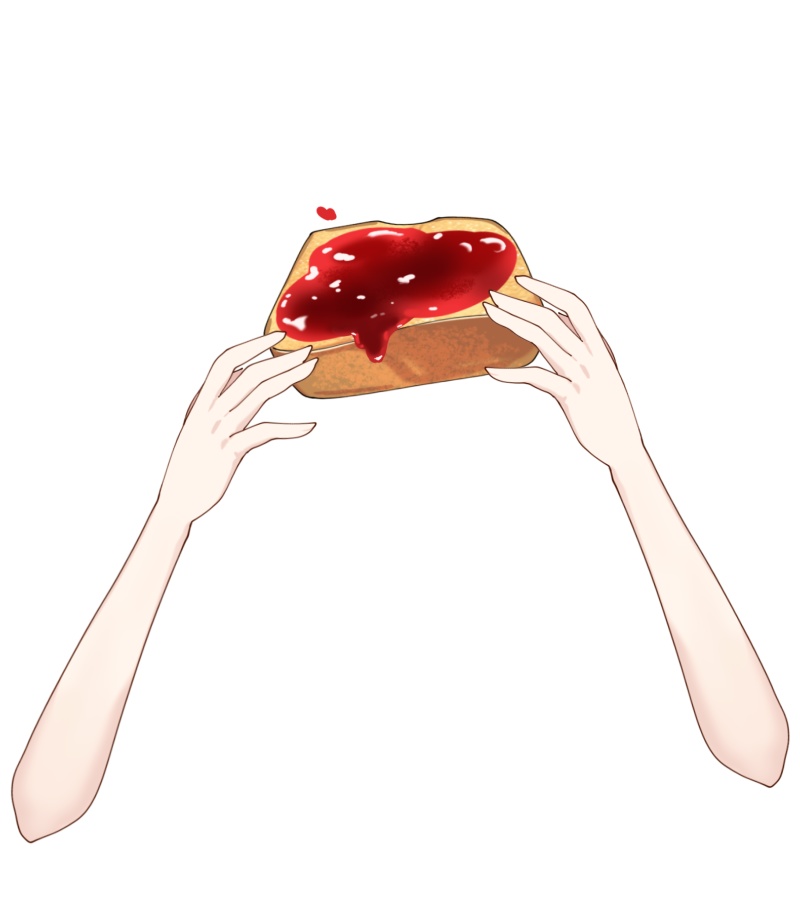 Vtuber素材_ジャムパンを持つ手_高画質+商用利用権