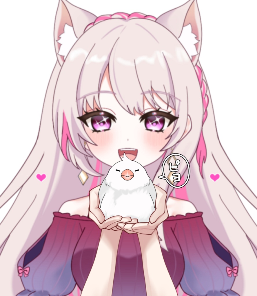 Vtuber素材_小鳥を乗せる手_高画質+商用利用権