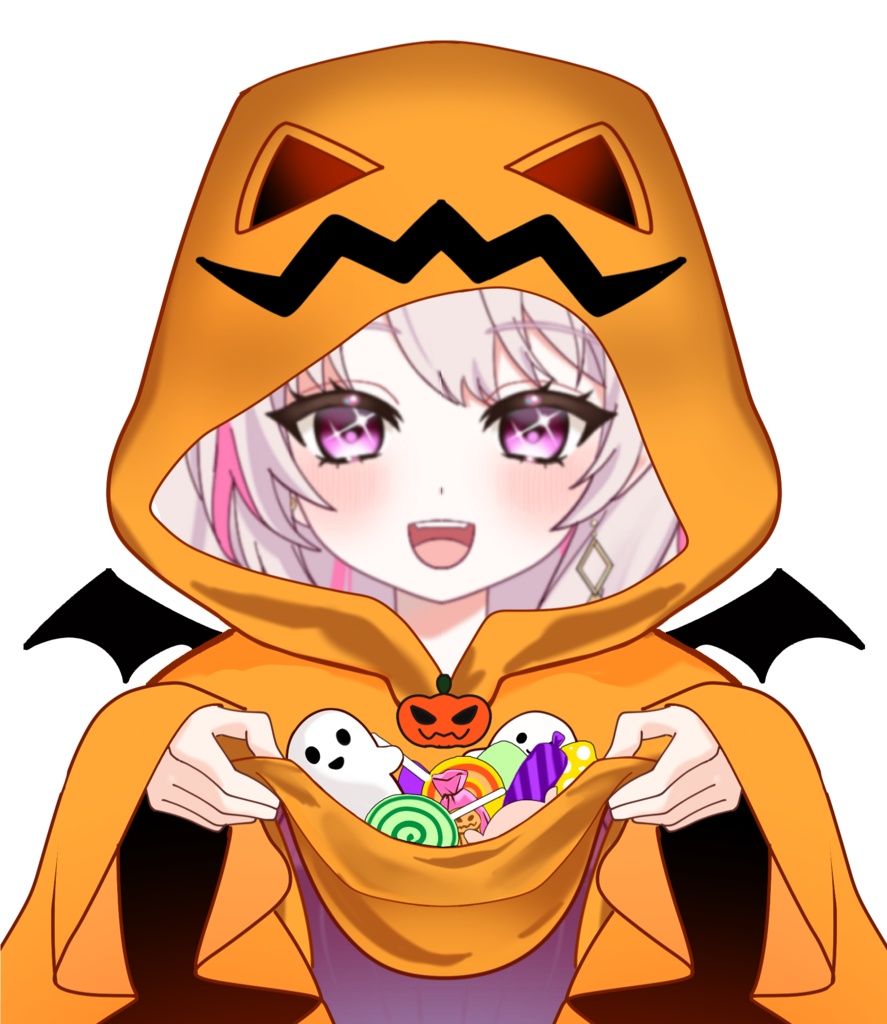 Vtuber素材_かぼちゃフード_高画質+商用利用権