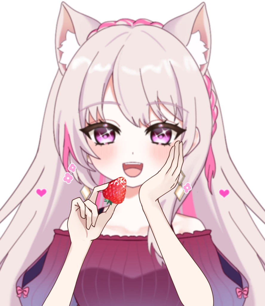 Vtuber素材_イチゴ食べる手_高画質+商用利用権