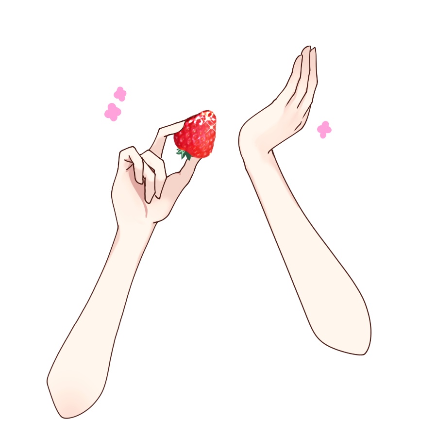 Vtuber素材_イチゴ食べる手_高画質+商用利用権