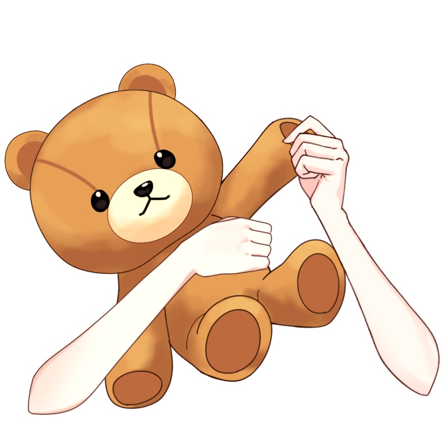Vtuber素材_くまぬい持つ手_高画質+商用利用権