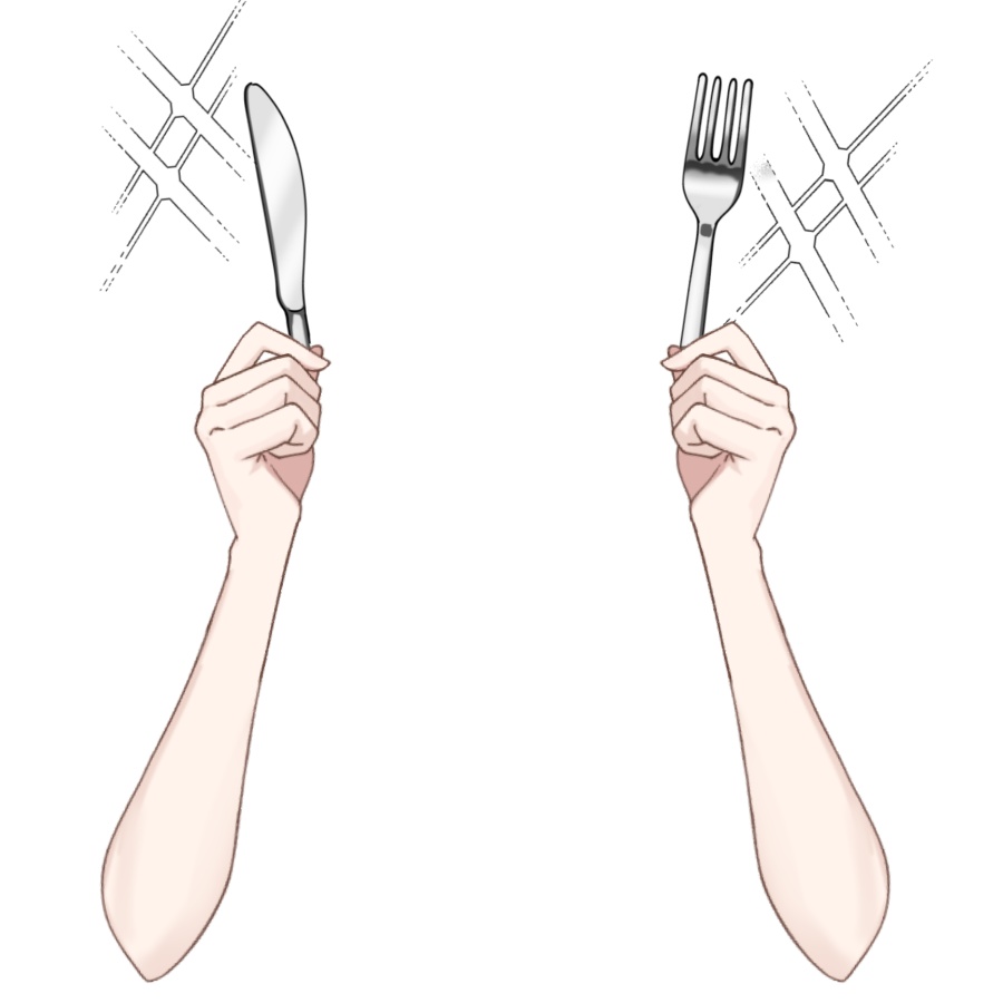 Vtuber素材_カトラリーを持つ手_高画質+商用利用権