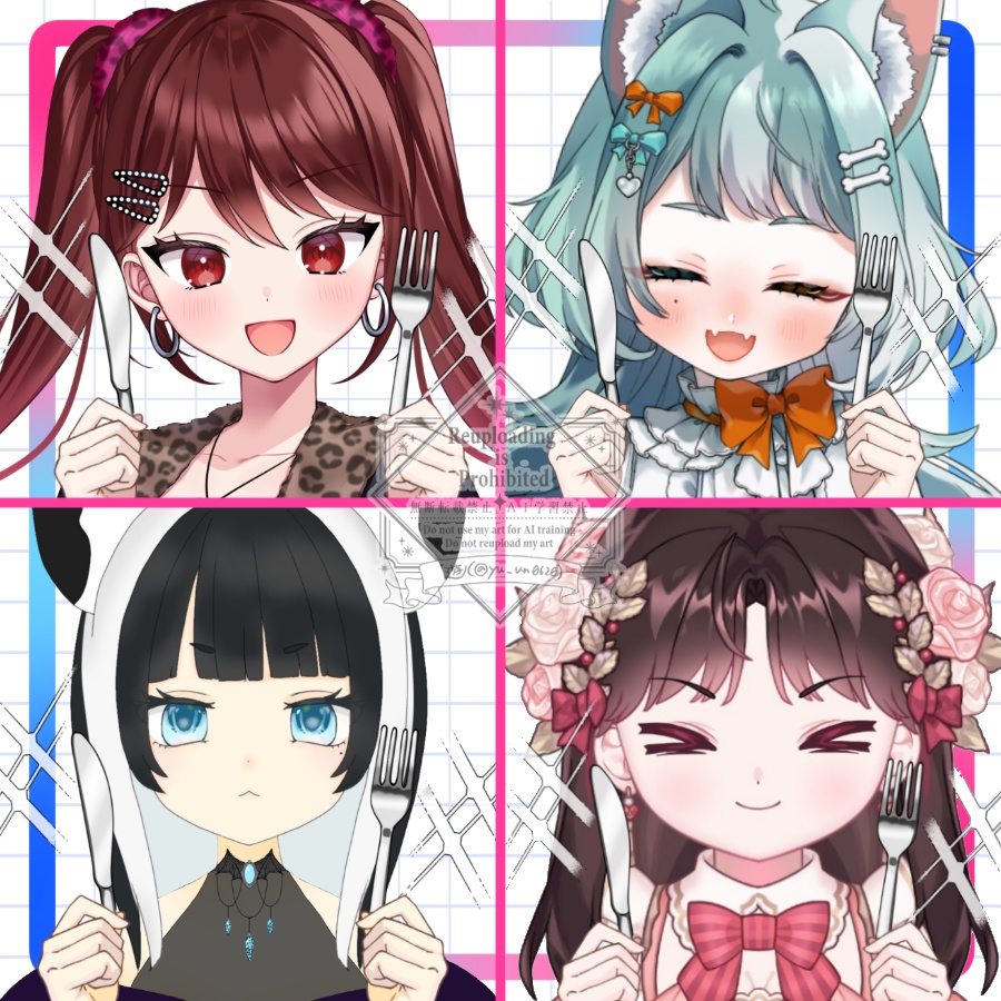 Vtuber素材_カトラリーを持つ手_高画質+商用利用権