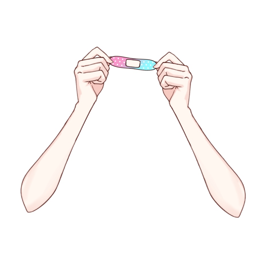 Vtuber素材_絆創膏を貼る手_高画質+商用利用権