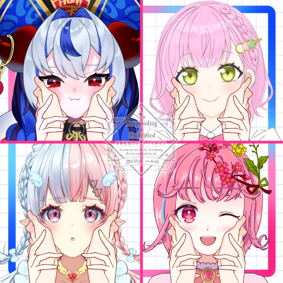 Vtuber素材_頬むぎゅっ_高画質+商用利用権