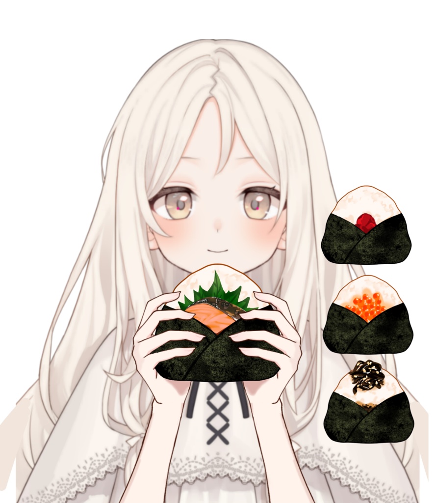 Vtuber素材__おにぎりを持つ手の素材_高画質+商用利用権