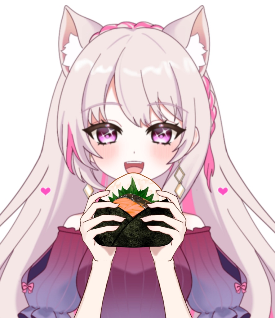 Vtuber素材__おにぎりを食べる素材