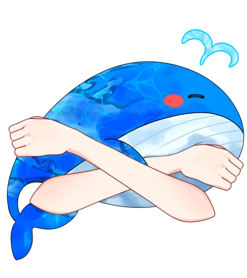 Vtuber素材__くじらぬいを持つ手