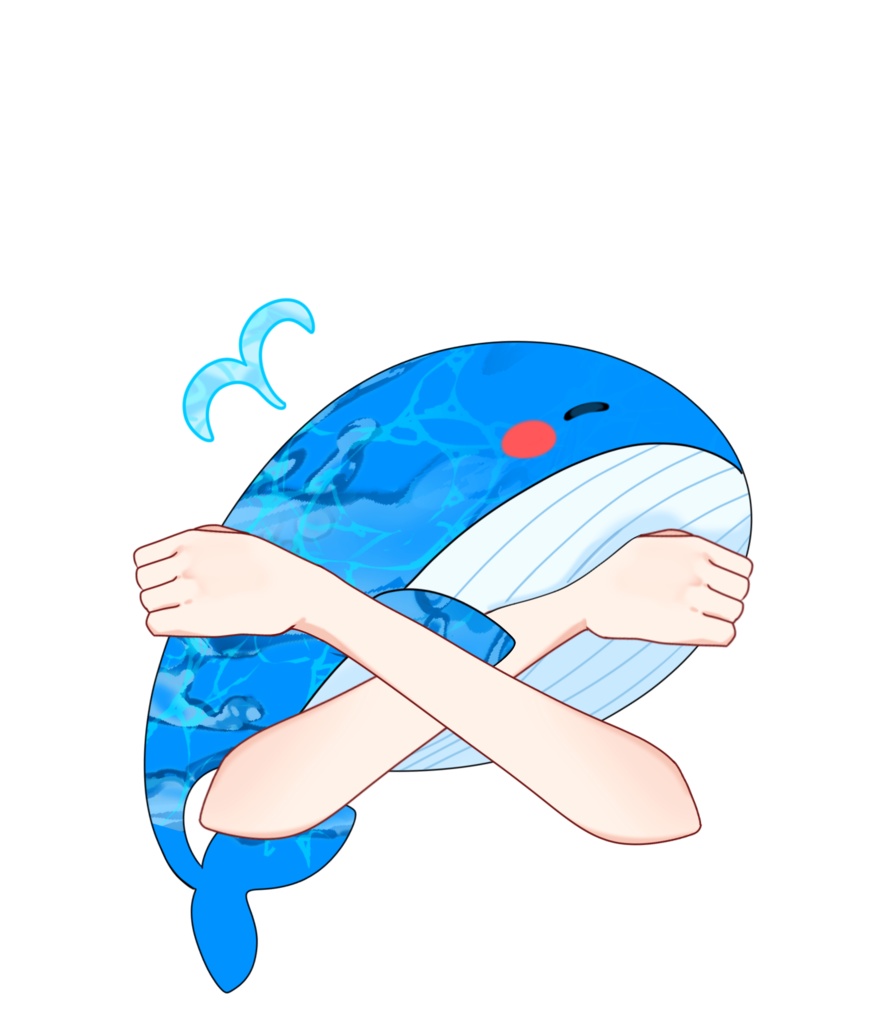 Vtuber素材__くじらぬいを持つ手の素材_高画質+商用利用権