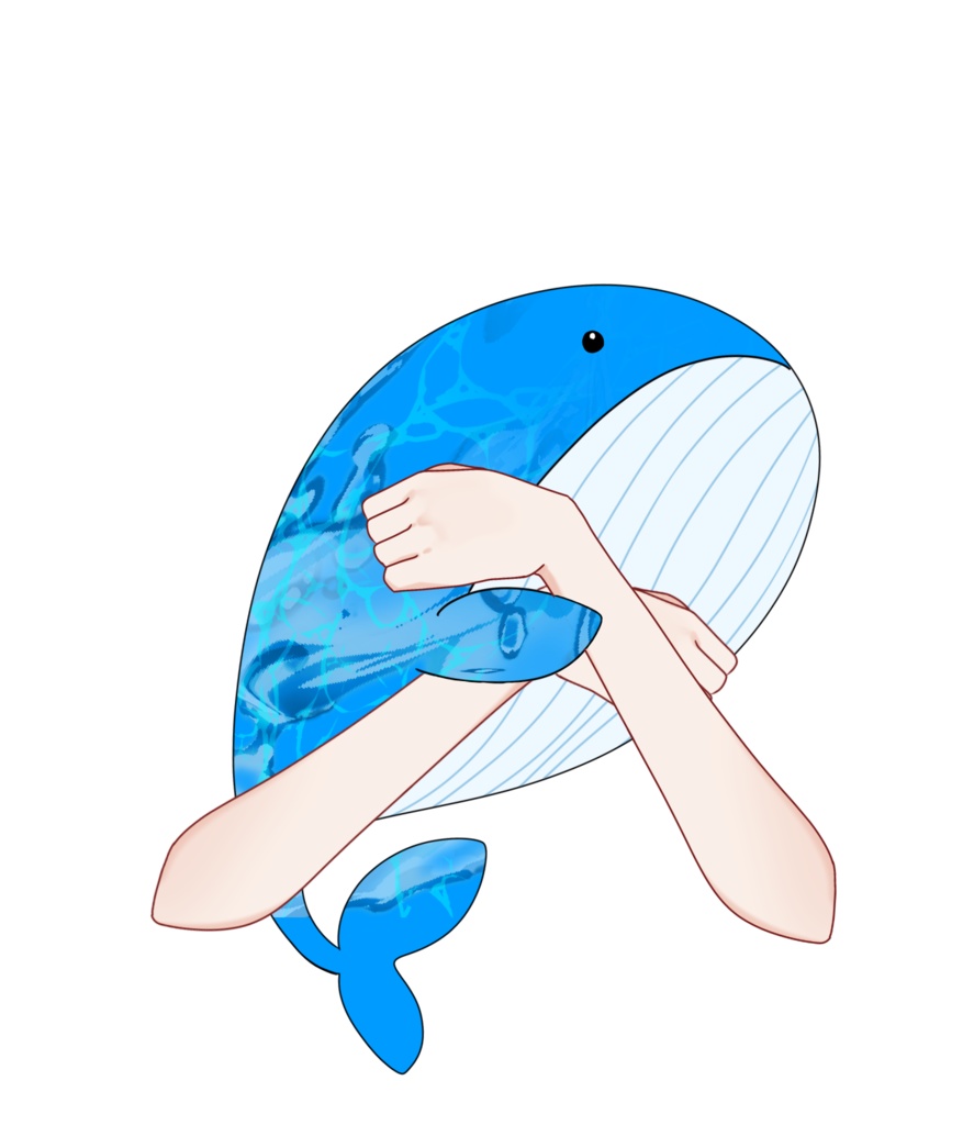 Vtuber素材__くじらぬいを持つ手の素材_高画質+商用利用権