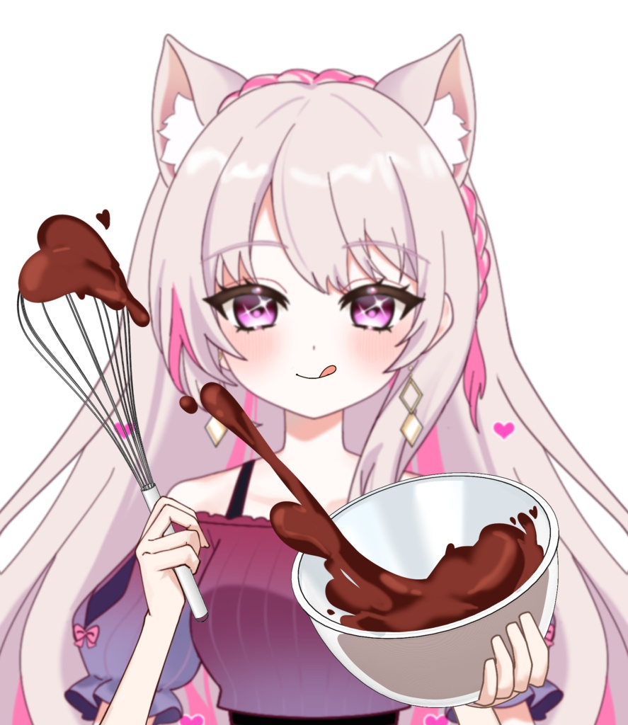 Vtuber素材_チョコを作ってる素材