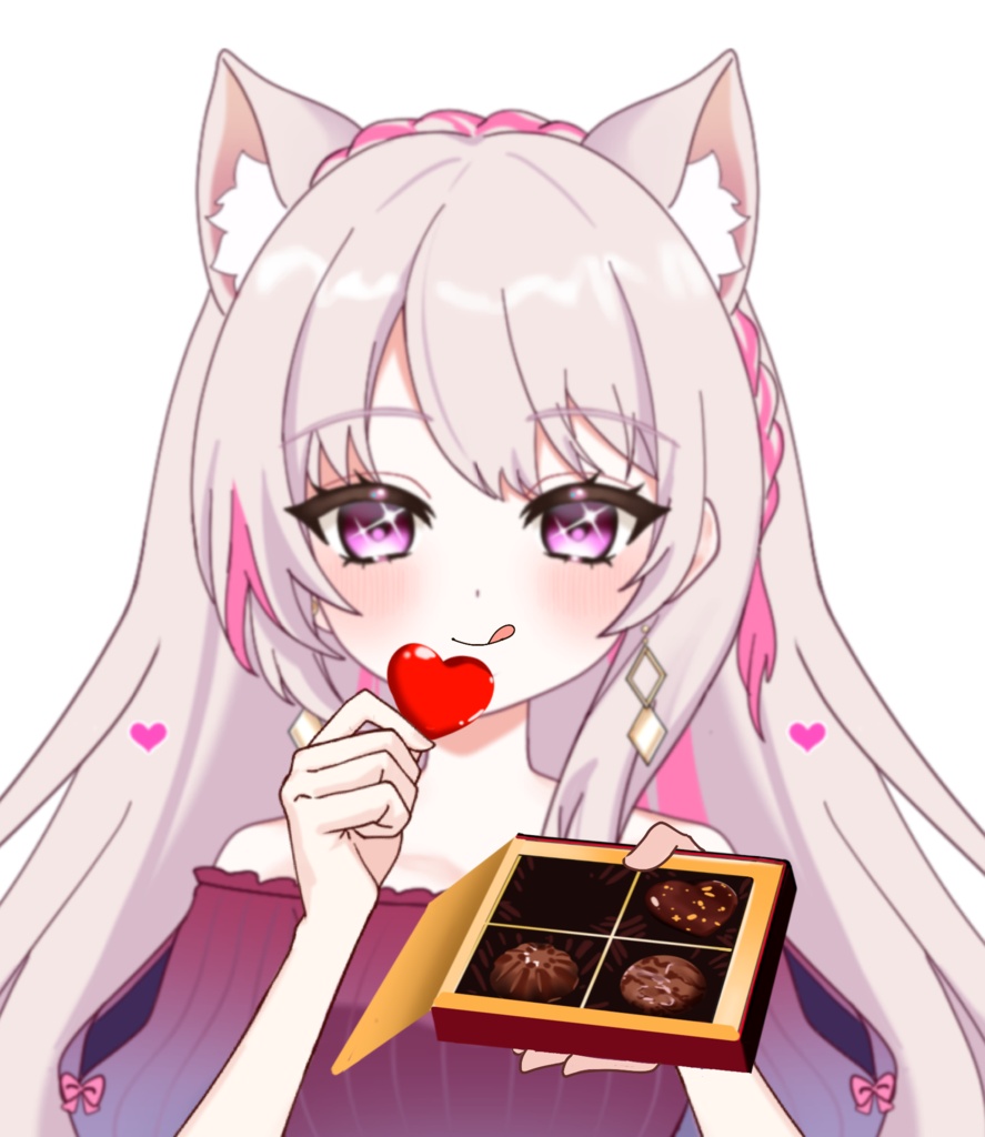 Vtuber素材_チョコを食べる素材