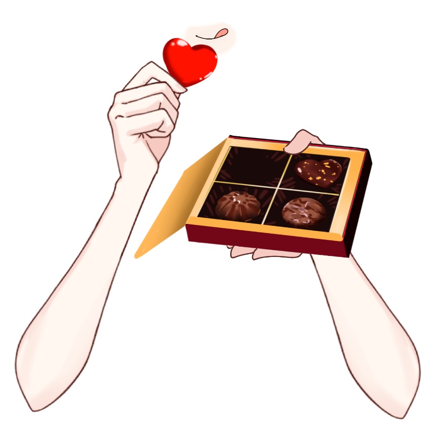 Vtuber素材_チョコを食べる素材