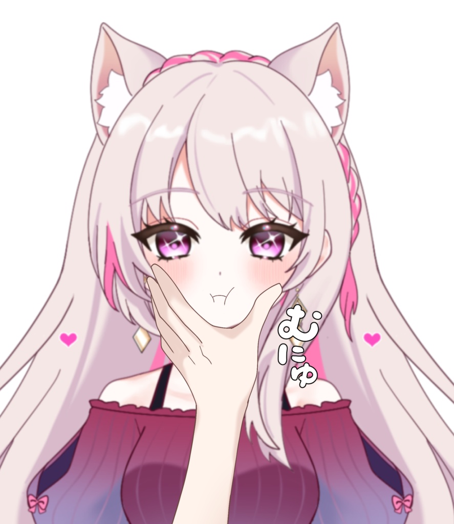 Vtuber素材_頬むにゅっ素材２