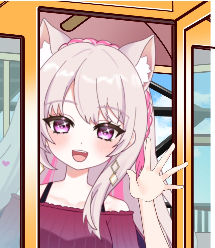 Vtuber素材_観覧車に乗る素材