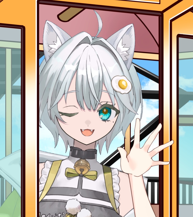 Vtuber素材_観覧車に乗る素材