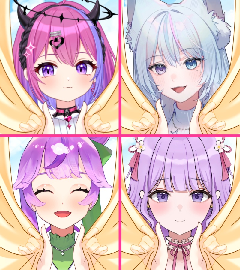 Vtuber素材_カーテンから登場する素材