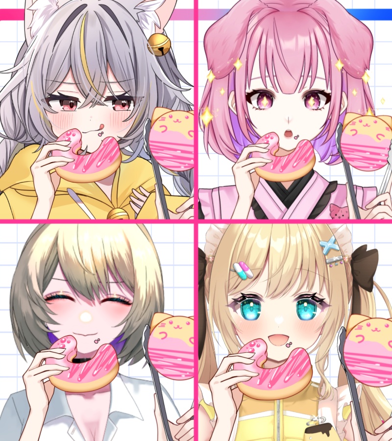 Vtuber素材_ドーナツを食べる手の素材