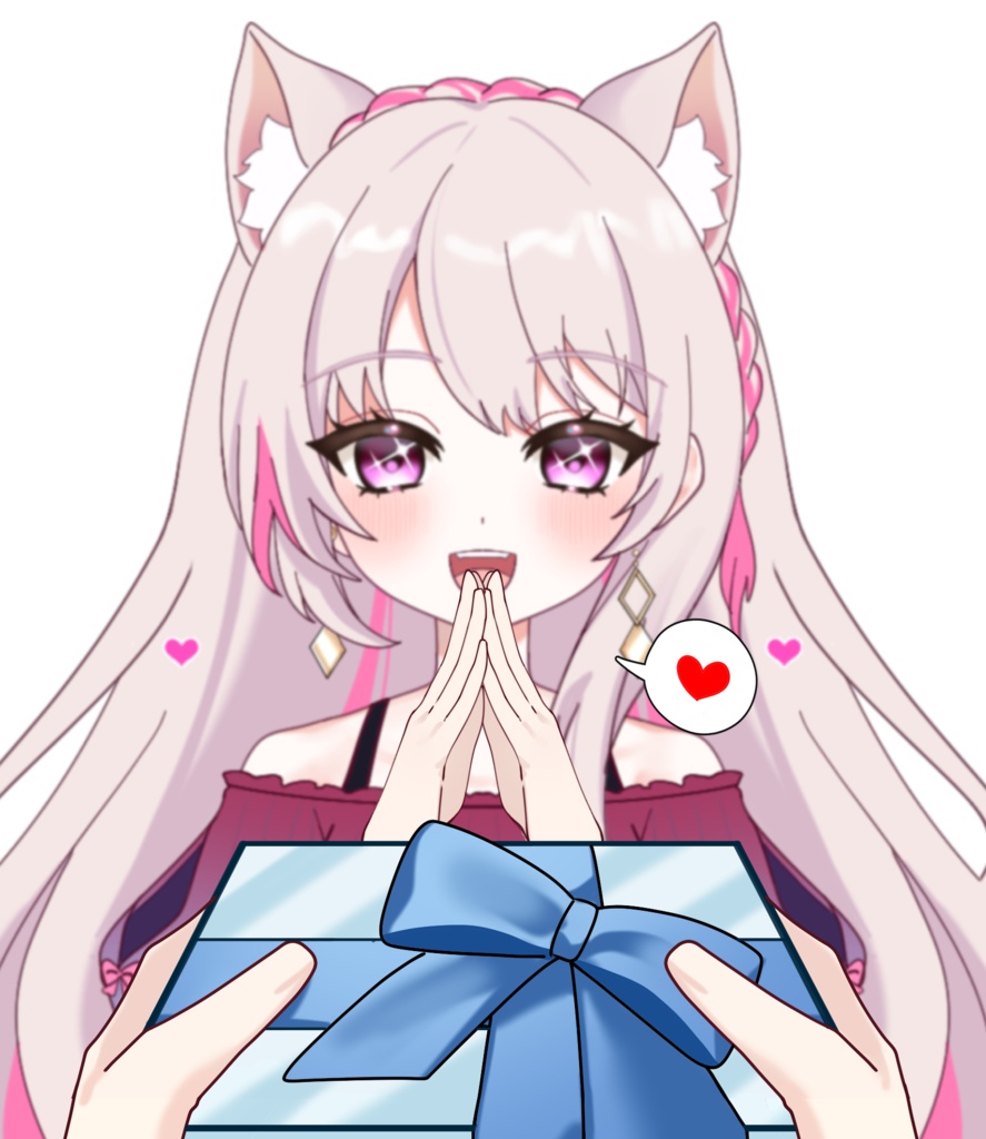 Vtuber素材_ホワイトデーお返しをもらう手の素材