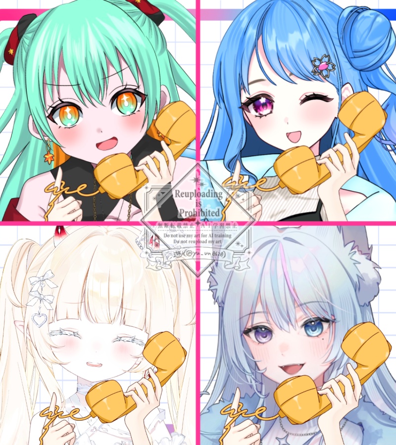 Vtuber素材_電話をする素材