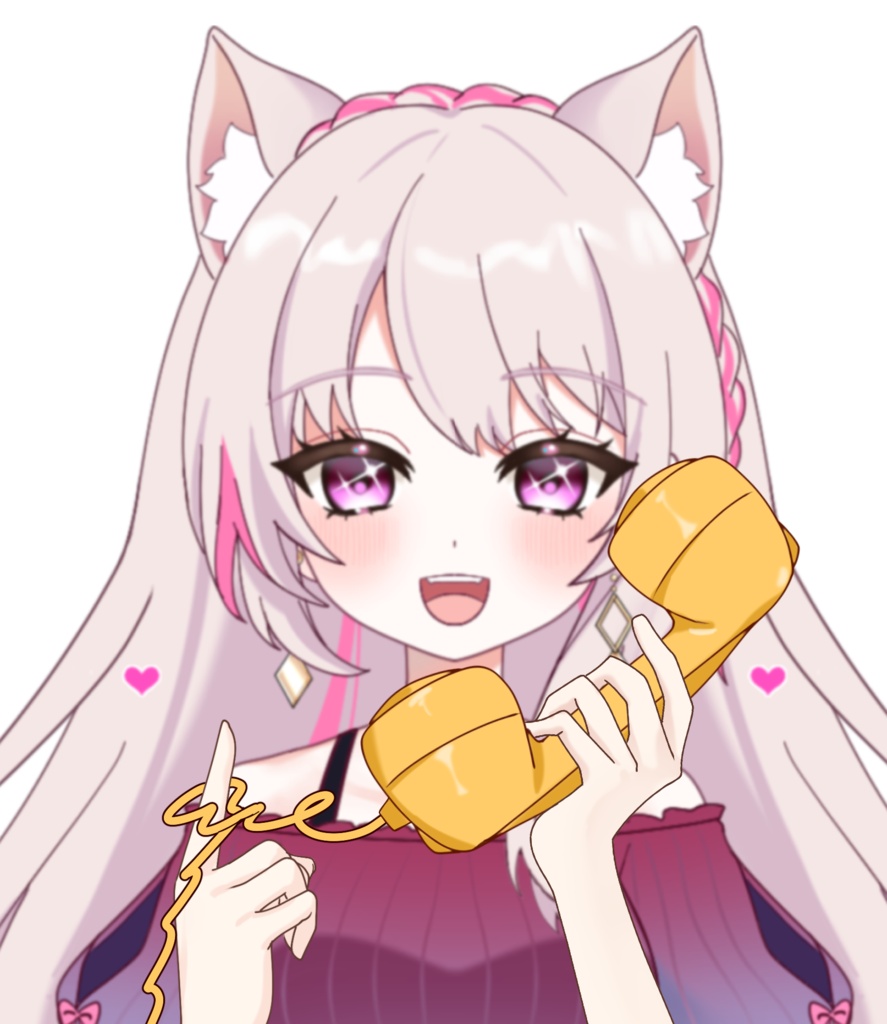 Vtuber素材_電話をする素材