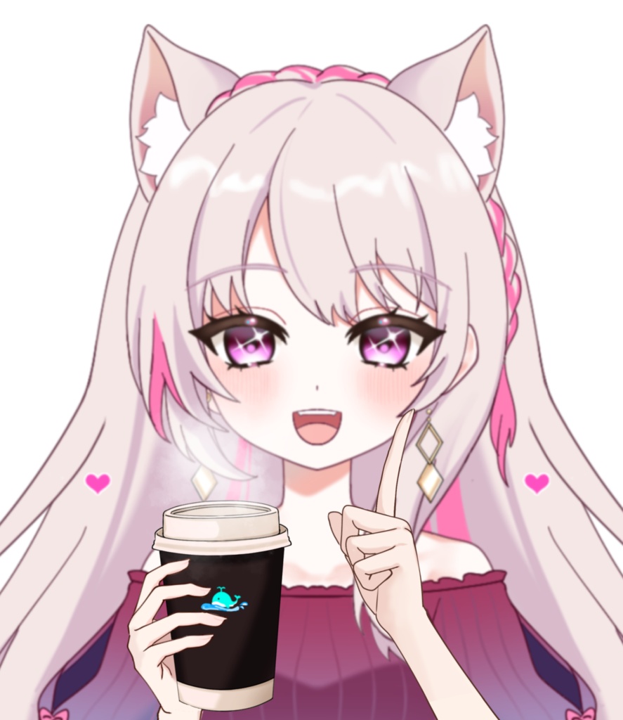 Vtuber素材_コーヒーを持つ素材