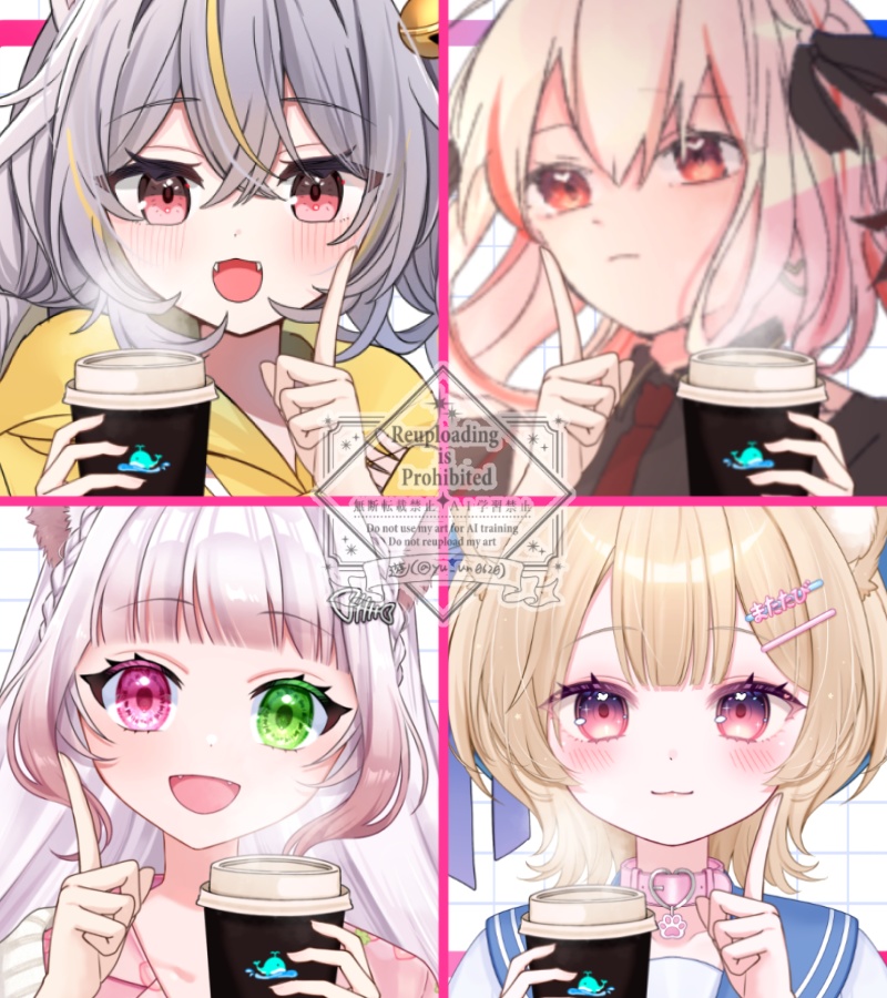 Vtuber素材_コーヒーを持つ素材