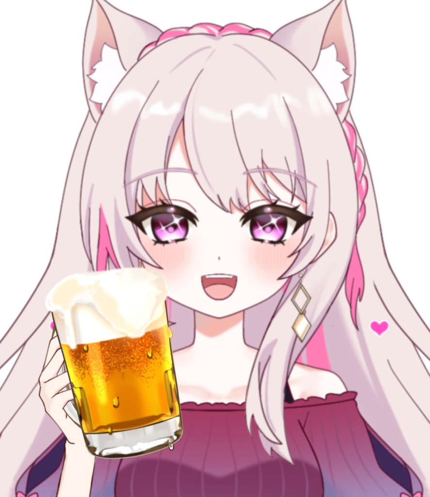Vtuber素材_ビールを持つ手の素材