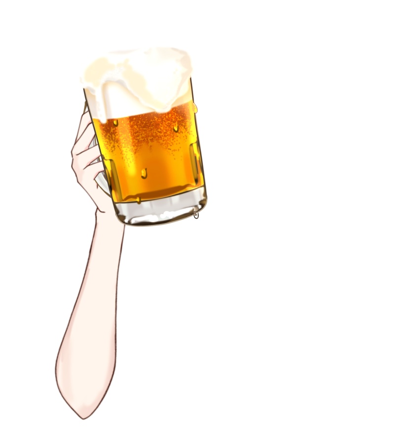 Vtuber素材_ビールを持つ手の素材