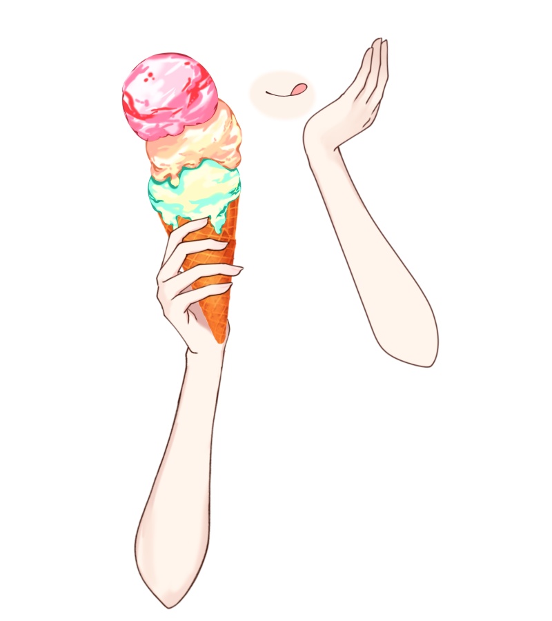 Vtuber素材_アイスクリームを持つ手