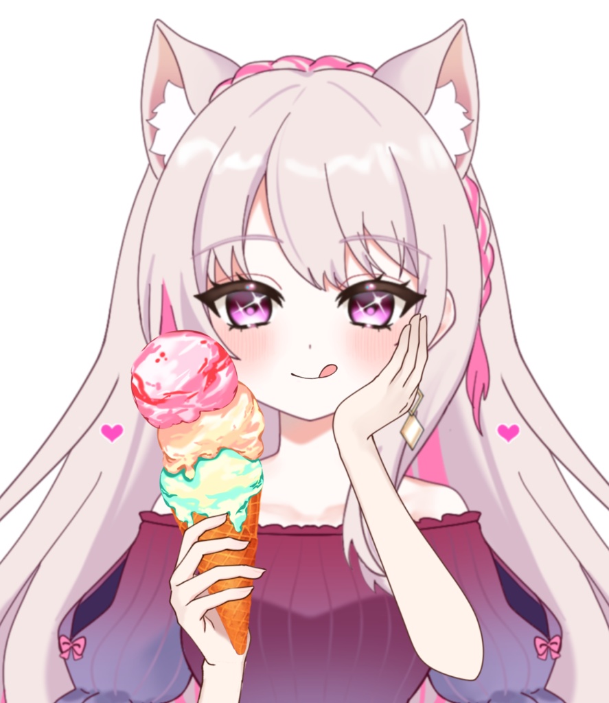 Vtuber素材_アイスクリームを持つ手