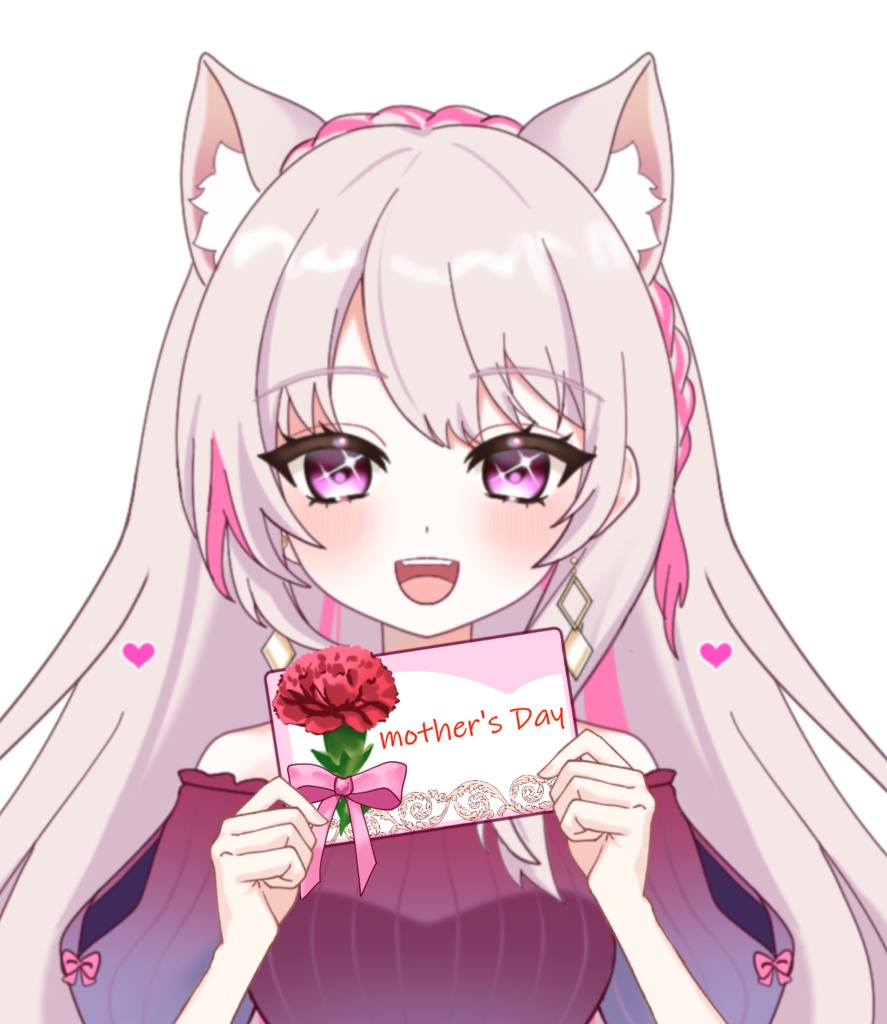 Vtuber素材_母の日_メッセージカードを持つ手