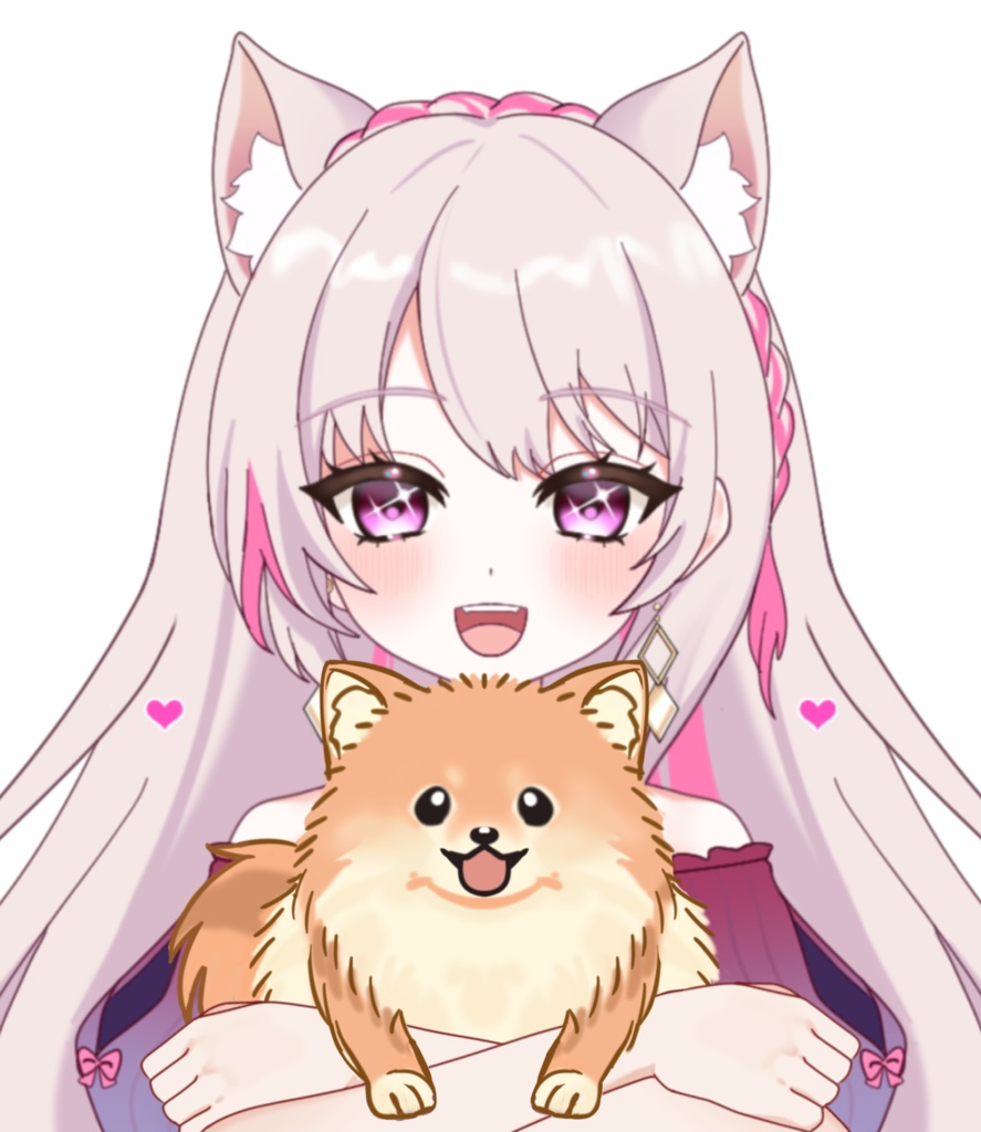 Vtuber素材_ポメを抱っこする手