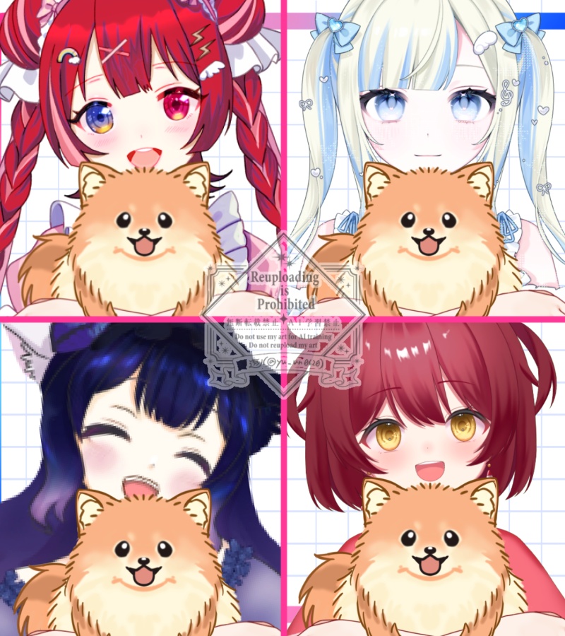 Vtuber素材_ポメを抱っこする手
