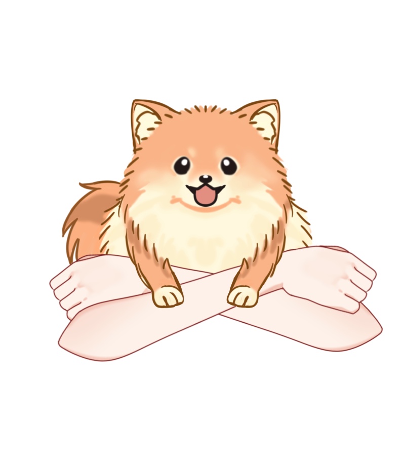 Vtuber素材_ポメを抱っこする手